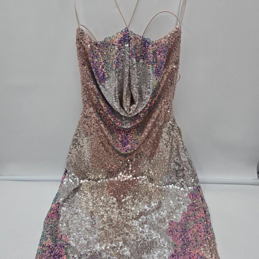 Windsor‎ Party Sequence S Spaghetti Straps Y2K Bodycon Flashy Dress NWT - Picture 9 of 13